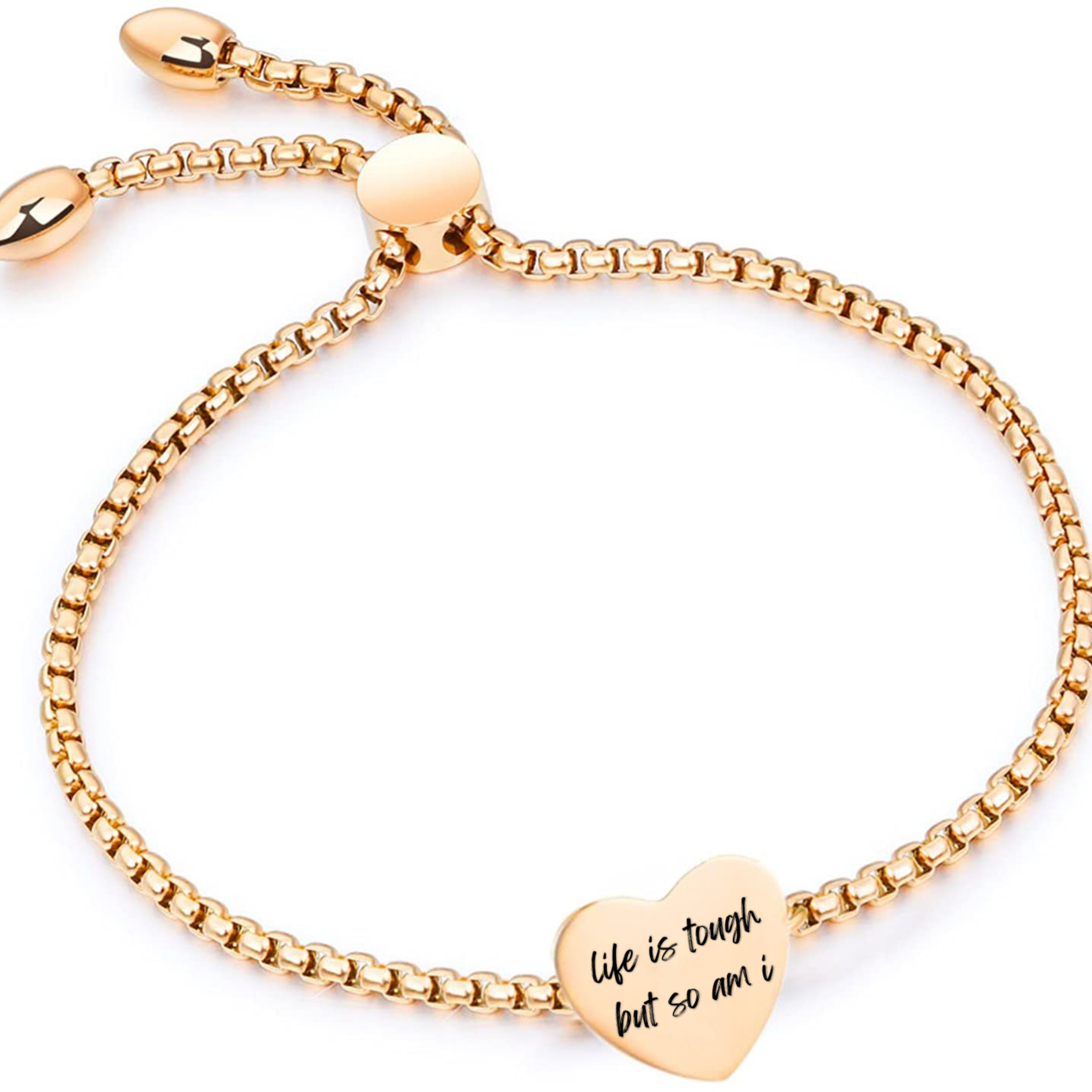 FREE - Life Is Tough Gold Drawstring Bracelet