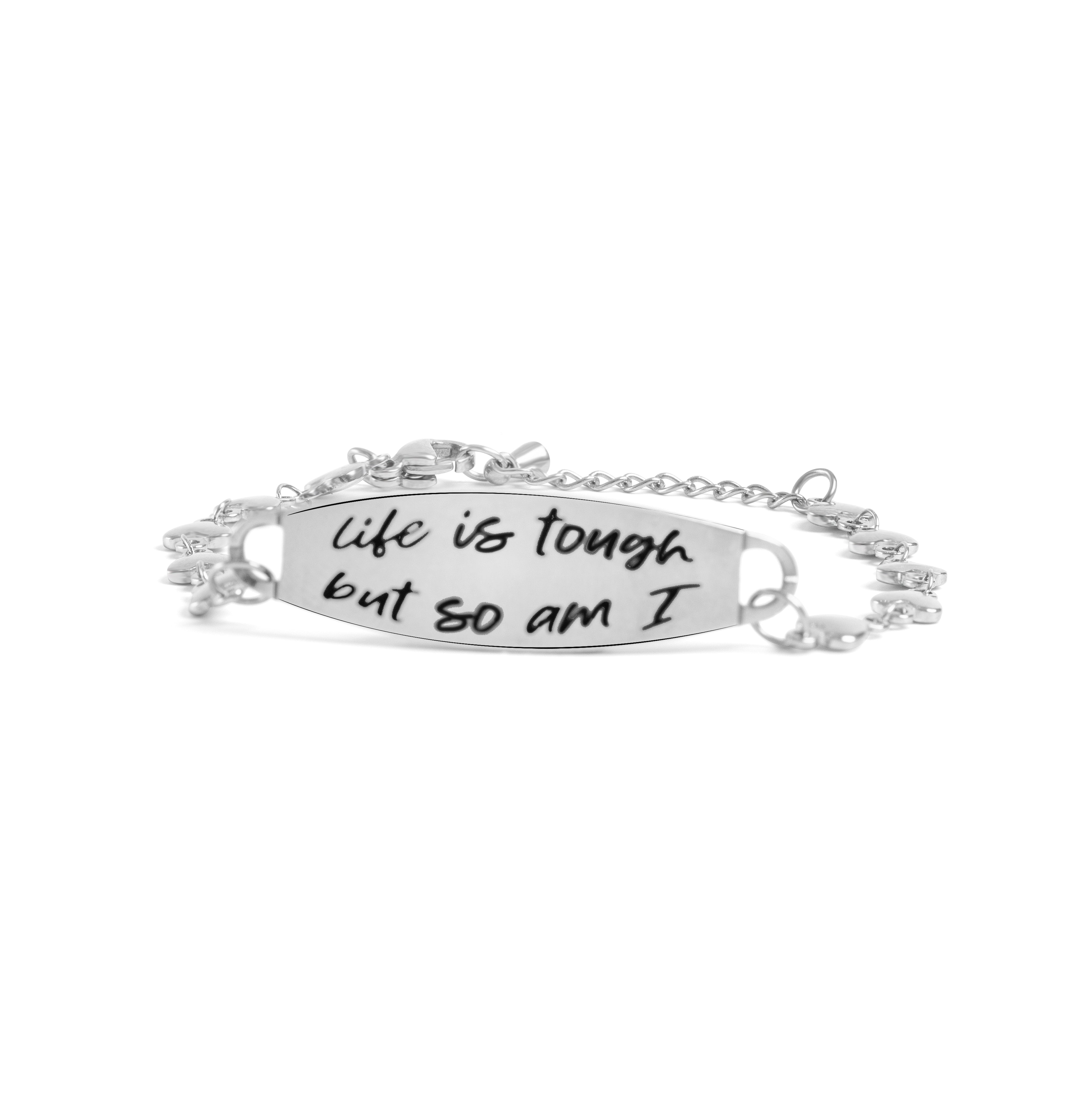 Bracelet en forme de cœur avec barre Life is Tough