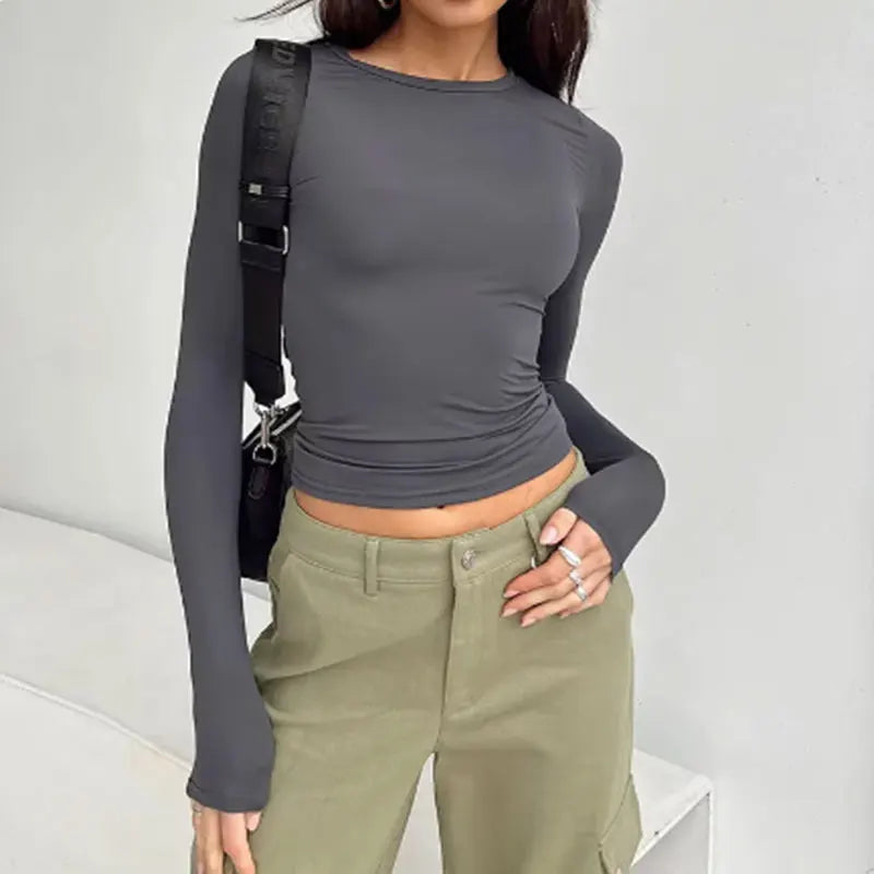 Long Sleeves Crop Top (3 Colors)