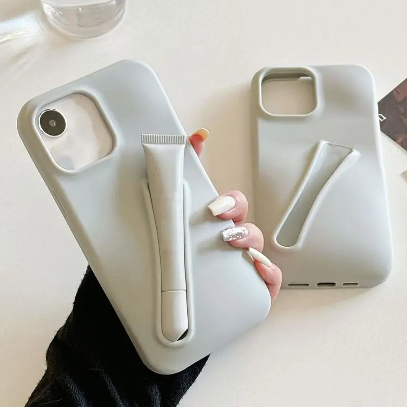 Étui de téléphone portable en silicone souple pour rouge à lèvres, support de glaçage à lèvres, étui de téléphone créatif pour femme et petite amie