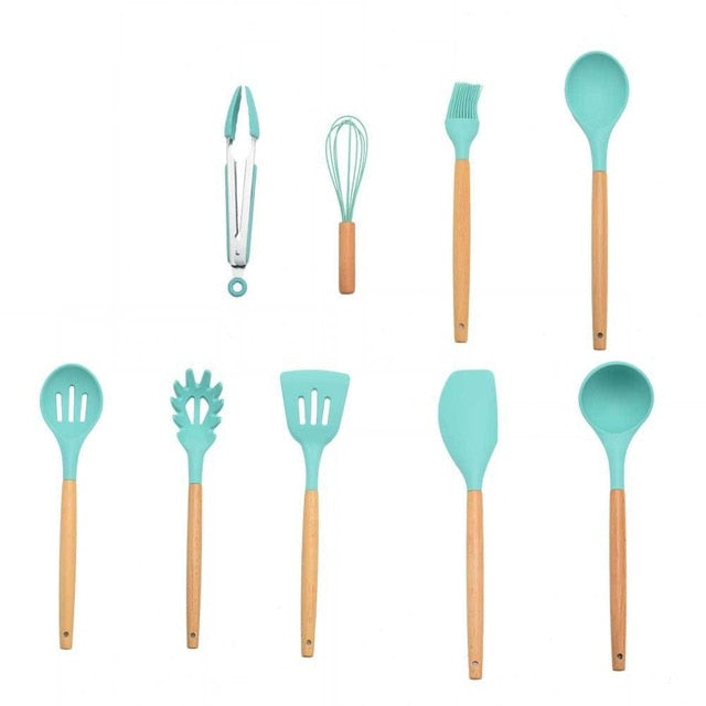 Ensemble d'ustensiles de cuisine en silicone
