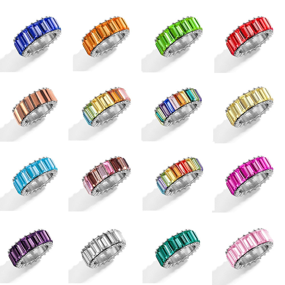 Bague d'éternité Baguette (16 couleurs)