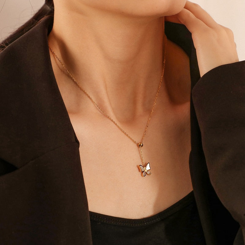 Collier Papillon Coquillage