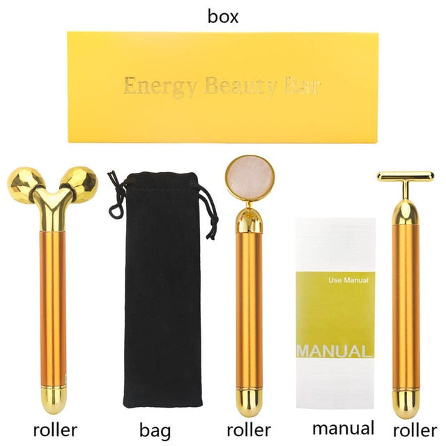 Coffret de barres de beauté énergétiques dorées 24 carats