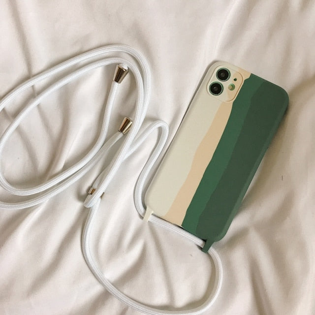 Coque iPhone 13 dégradée avec sangle (4 modèles)