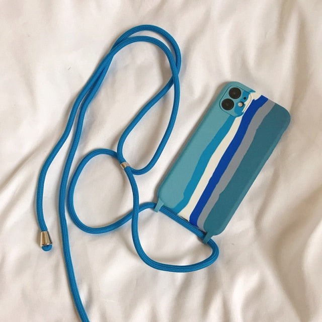 Coque iPhone 13 dégradée avec sangle (4 modèles)