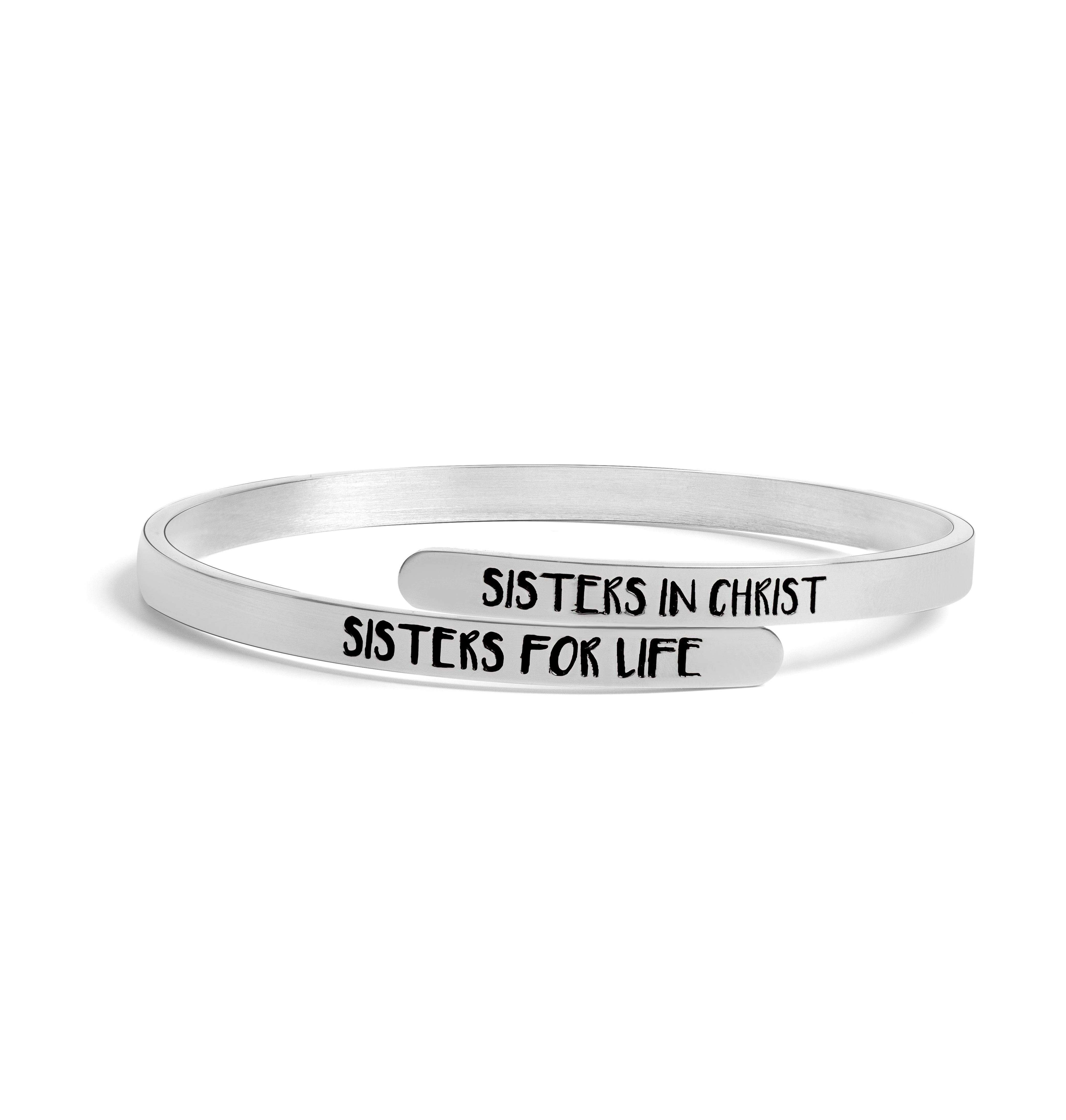 Sisters in Christ Bangle Bracelet