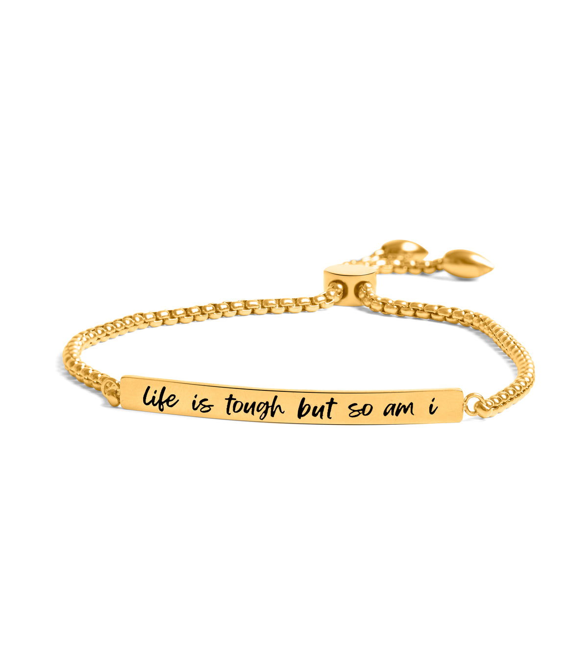 Life is Tough Gold Bar Drawstring Bracelet – Fem Things
