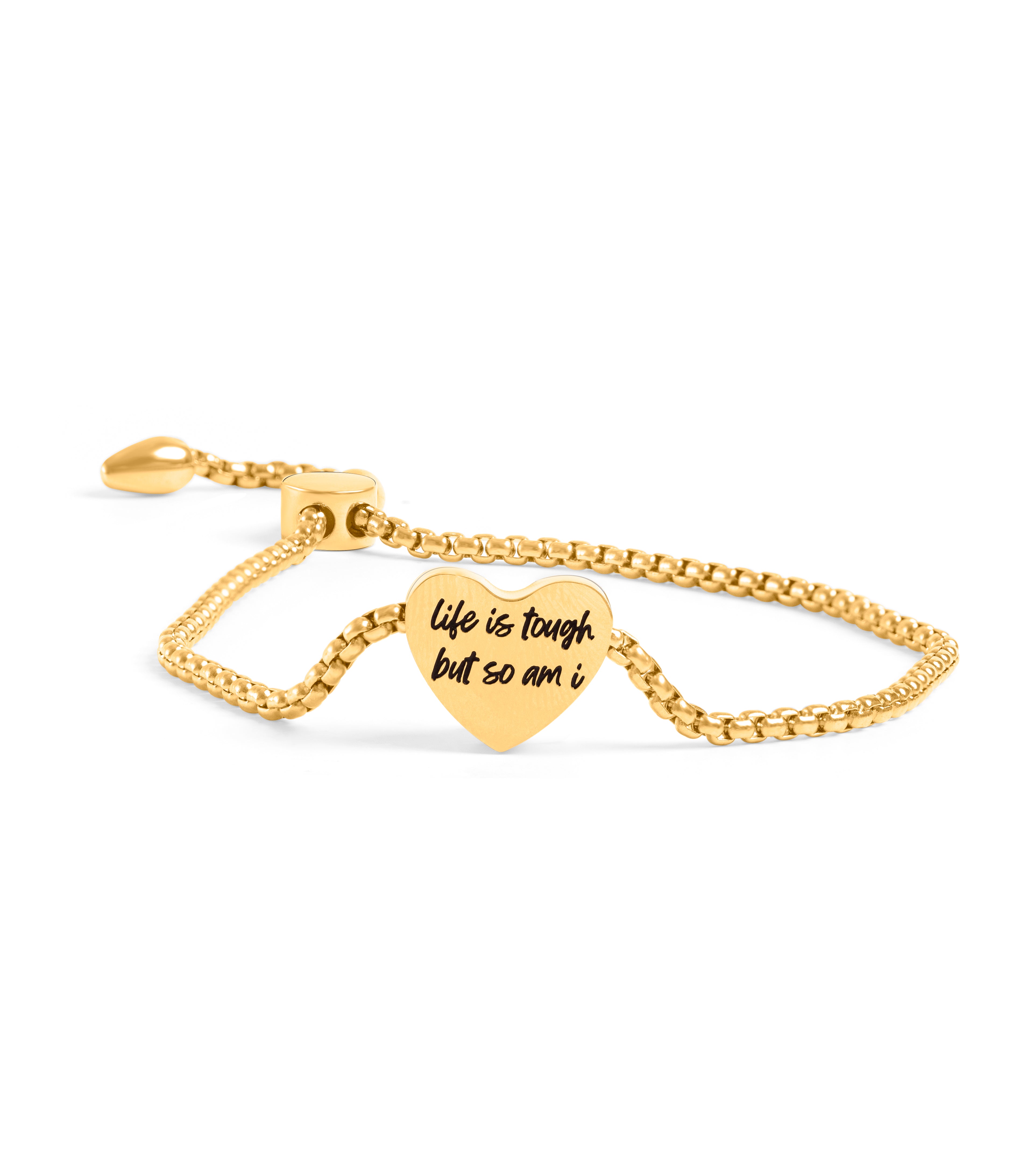 Life is Tough Gold Drawstring Bracelet