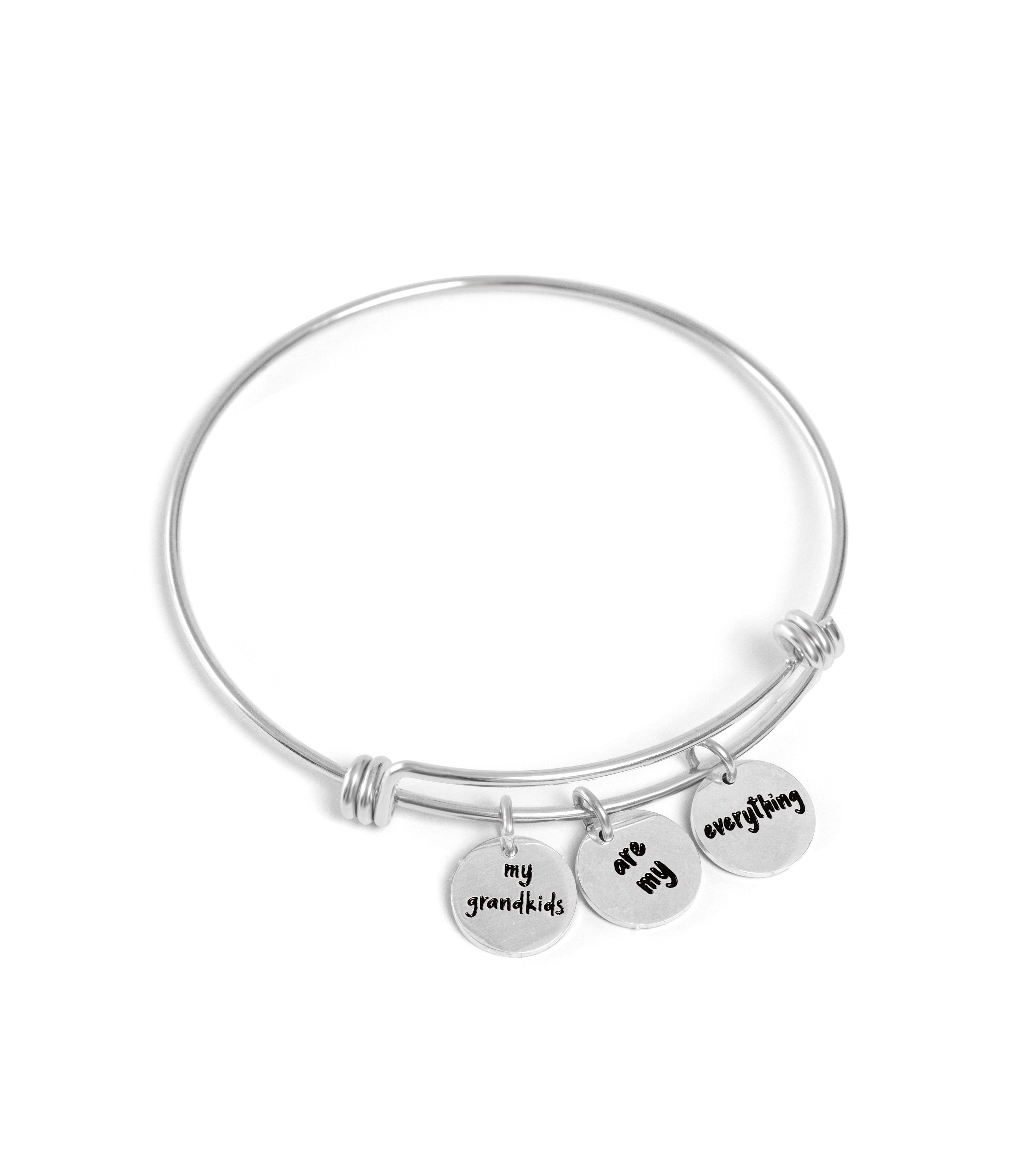 My Grandkids Stainless 3 Charm Bracelet