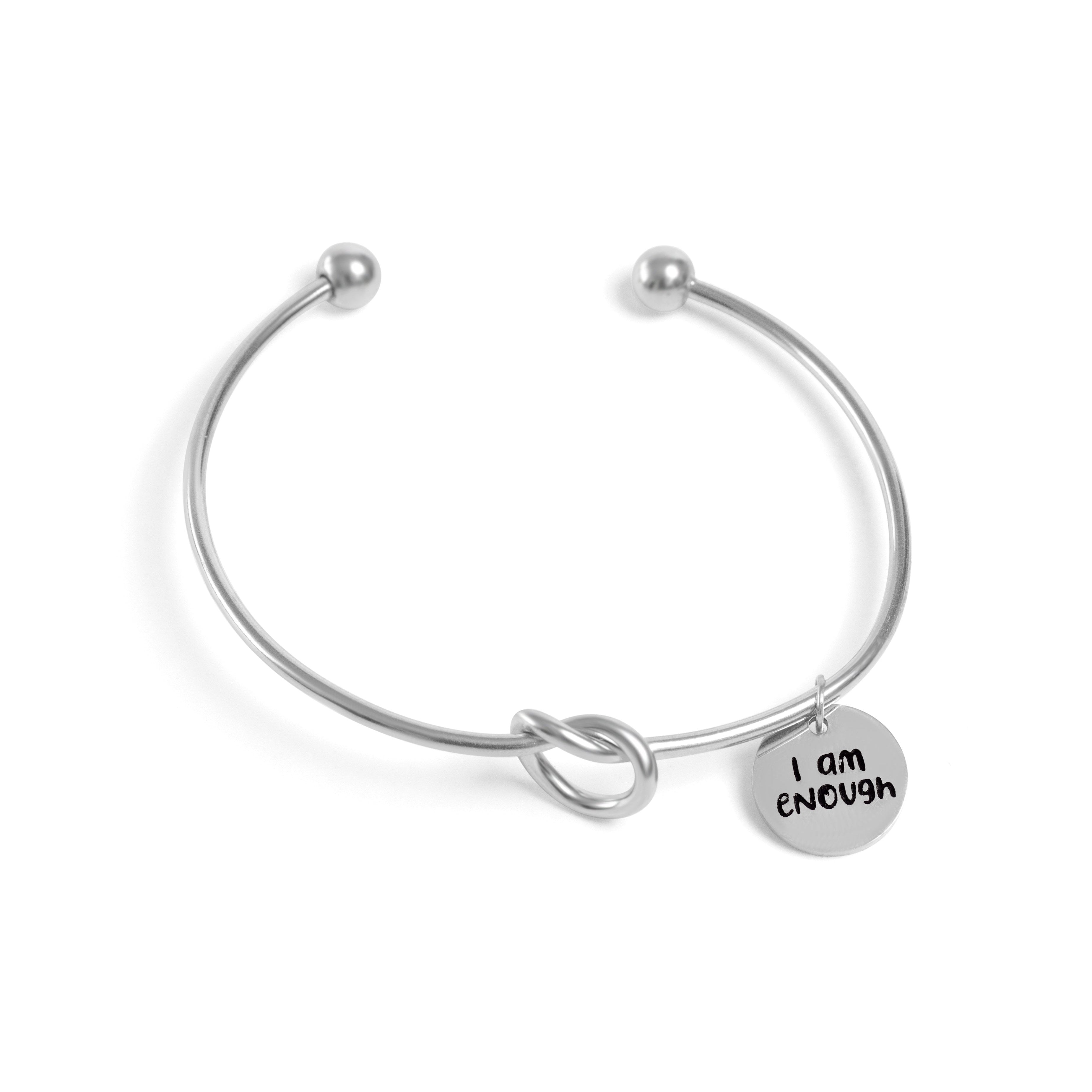 I Am Enough Knot Charm Bracelet