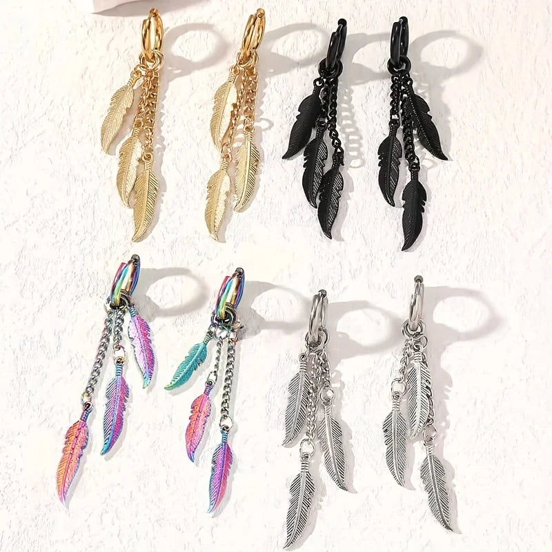 Boucles d'oreilles ailes de plumes