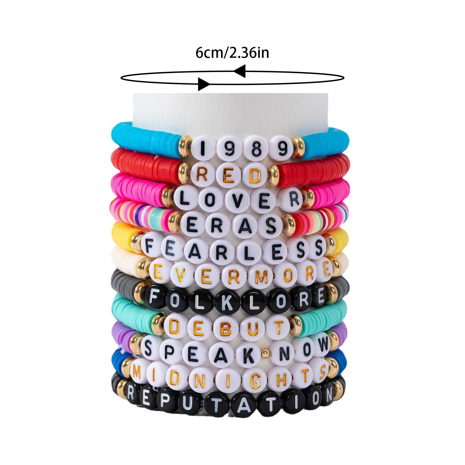 11 bracelets à perles multicolores (ensemble)