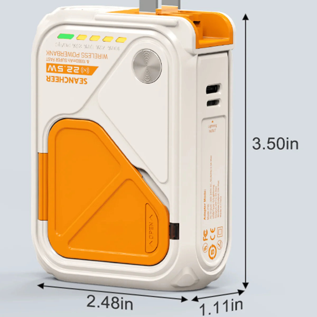 Powerbank Orange 6 en 1 (10 000 mAh)