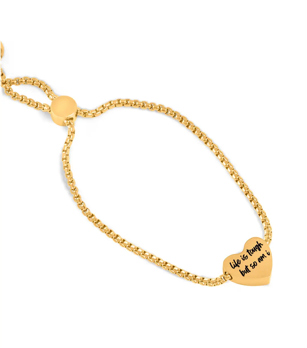 Life is Tough Gold Drawstring Bracelet