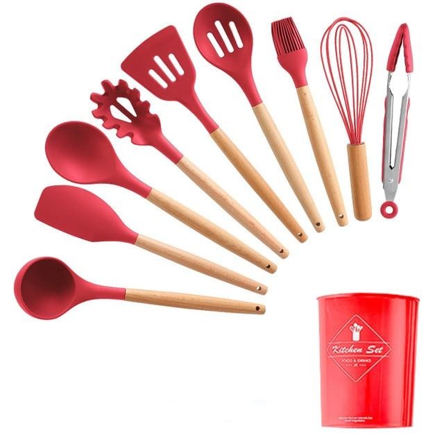 Ensemble d'ustensiles de cuisine en silicone