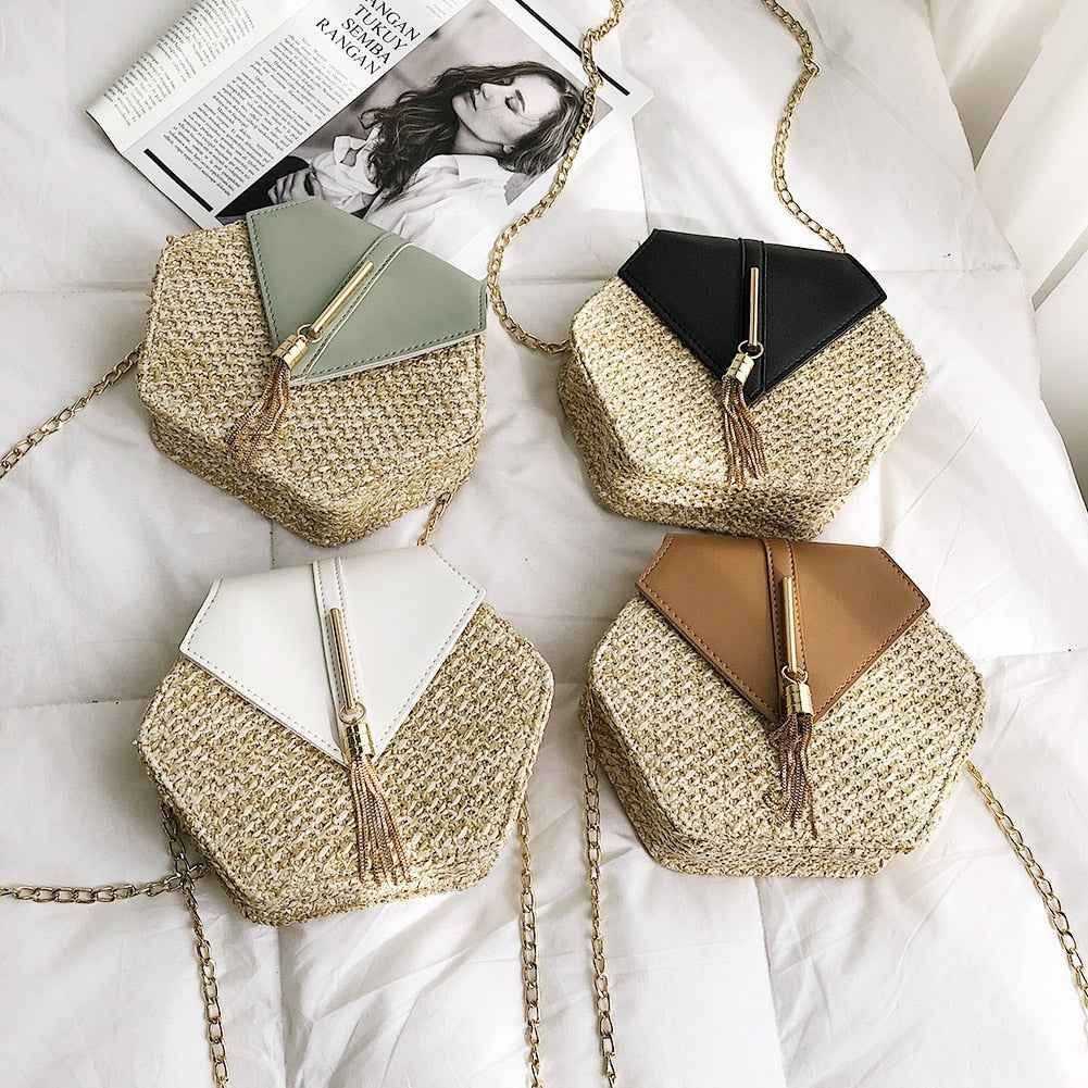 Sac en rotin hexagonal