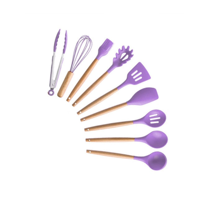 Ensemble d'ustensiles de cuisine en silicone