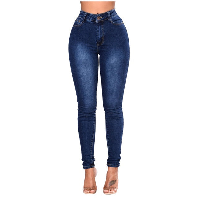 Pantalon en jean taille haute