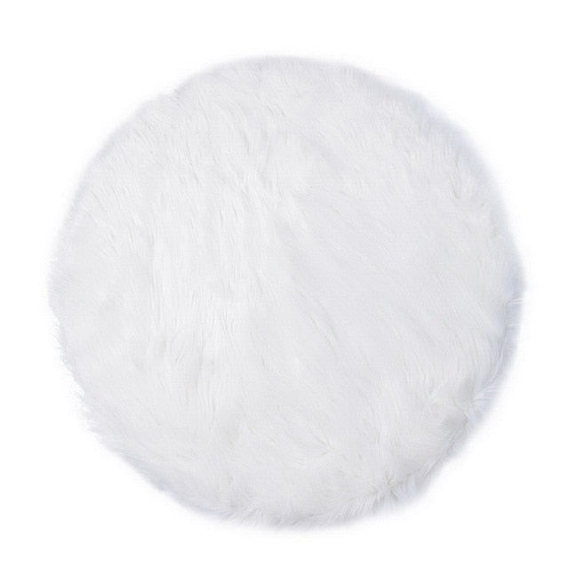 Tapis rond en peau de mouton (4 couleurs)