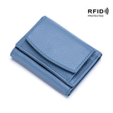 Mini portefeuille en cuir véritable RFID (9 couleurs)