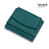 Mini portefeuille en cuir véritable RFID (9 couleurs)