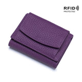 Mini portefeuille en cuir véritable RFID (9 couleurs)