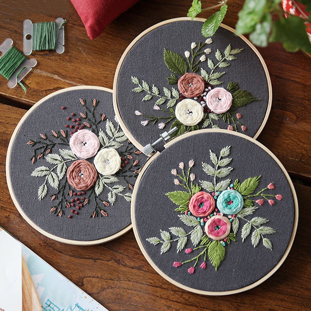 Kit de démarrage de broderie florale (15 modèles)