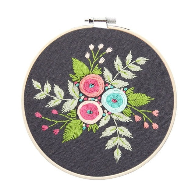 Kit de démarrage de broderie florale (15 modèles)